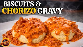 Homemade Buttermilk Biscuits with Rich Chorizo Gravy