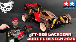 Tamiya TT-02B Neo Scorcher Lexan Karosserie lackieren im neuen AUDI F1 Design