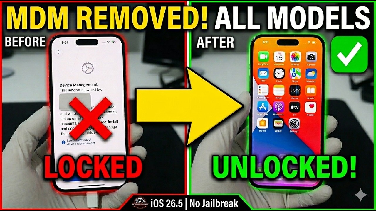 How To Remove MDM Management From iPhone & iPad With iOS 26.5/26.6 — No Jailbreak 2026 ✅
