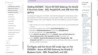 Azure AD SSO SSOGEN Gateway for Oracle E-Business Suite (Oracle EBS), PeopleSoft, JDE, and more.
