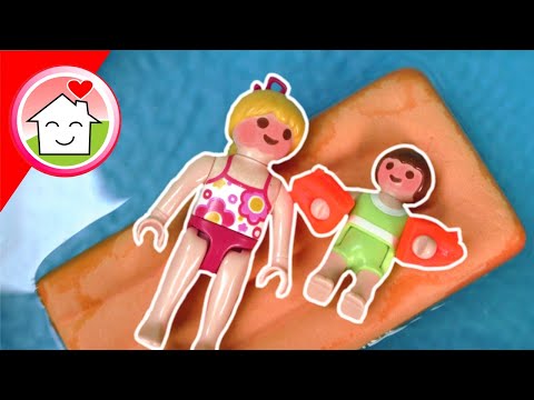 Playmobil Familie Hauser - Sommerhitze Sonnenbrand - Geschichte mit Anna und Lena