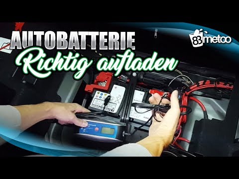 Autobatterie aufladen   Autobatterie wieder aufladen mit einem Batterieladegerät