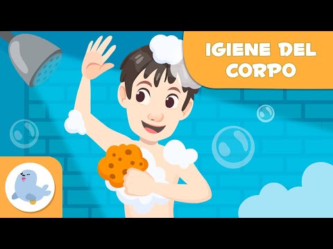Igiene del corpo per bambini – Abitudini di igiene – La doccia, pulizia delle mani, denti e viso