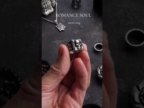 Кольцо печатка перстень мужское стальное ROMANCE SOUL 20 из медицинской нержавеющей стали с Черепом - фото 1 - id-p2391192992