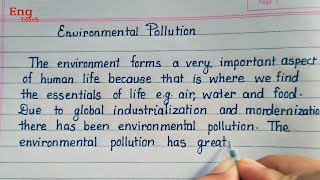 Essay on Environmental Pollution | Environmental Pollution essay | English handwriting | Eng Teach