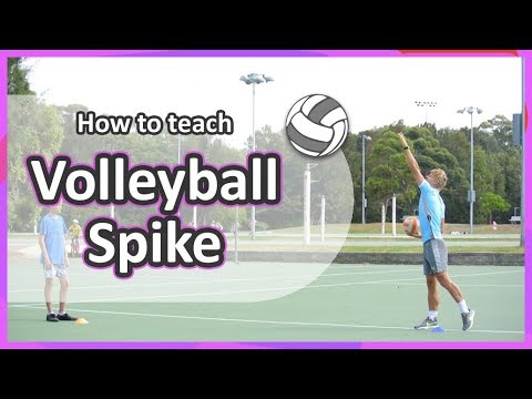 Spiking/hitting (grade 3-6) | Teach Volleyball Skills thumbnail