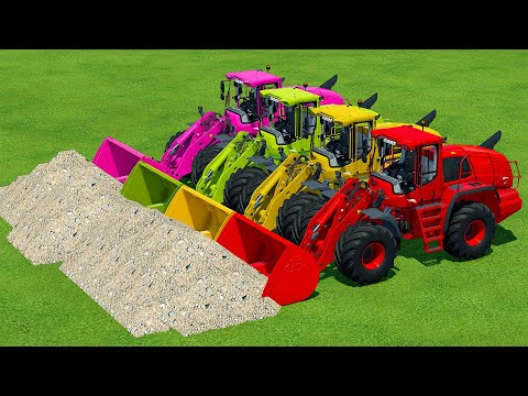 LOAD AND TRANSPORT RIVERSAND WITH GIANT CLAAS WHEEL LOADERS - Farming Simulator 22