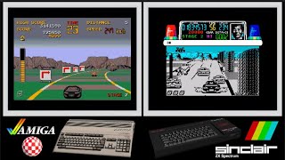 A500 vs ZX Spectrum : CHASE H.Q. (Side by side comparison)