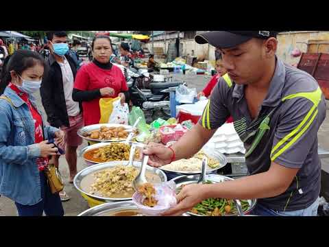 Factory worker food / Asia street food 2020 / Cheap food less than 0.75 USD Per box.