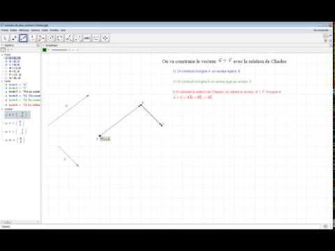 Somme de deux vecteurs avec la relation de Chasles