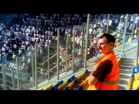 Arka - Olimpia Elbląg -Dopin Olimpii i radość z  gola kibiców Arki