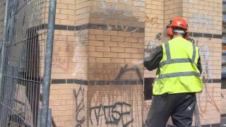 Graffiti Removal Using Dustless Blasting – During