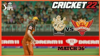 RCB vs SRH TATA IPL 2022 - Match 36 | Cricket 22 PC Gameplay 1080P 60FPS