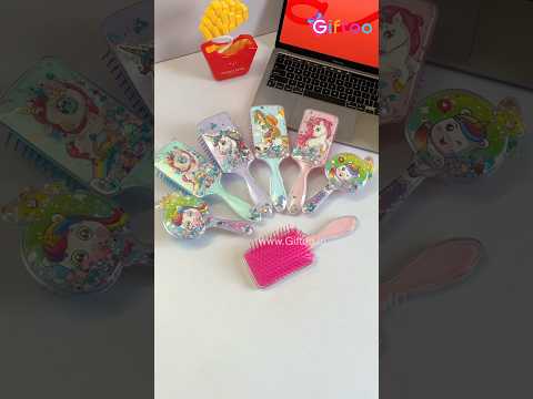 Unicorn Glitter Hair Brush ✨🎀 #haircare #cute #mini #haircomb