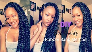 How To: DIY BOX BRAIDS | Rubber Band Method