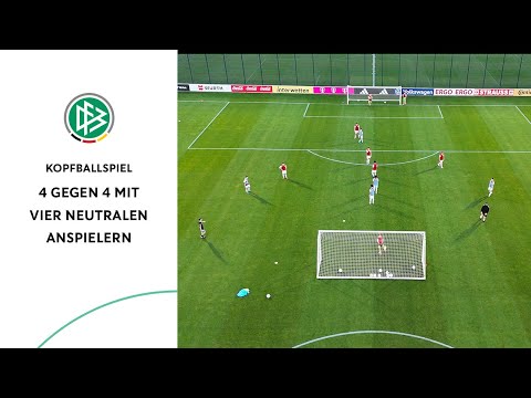 A- und B-Jugend: Spielphase 4 gegen 4 mit vier neutralen Anspielern