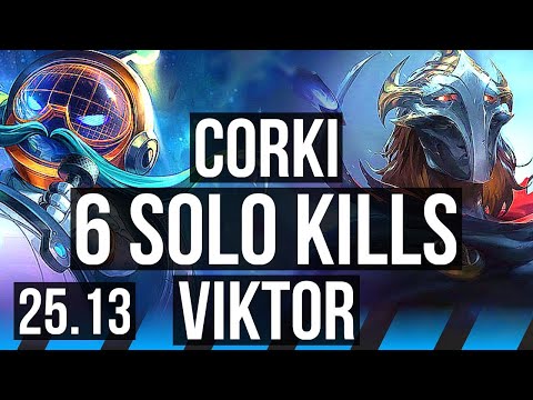 CORKI vs VIKTOR (MID) | 6 solo kills | KR Master | 25.13