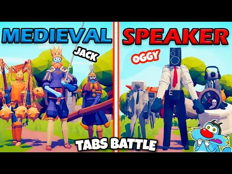 OGGY SPEAKERMAN TEAM vs JACK MEDIEVAL TEAM - Totally Accurate Battle Simulator | TABS