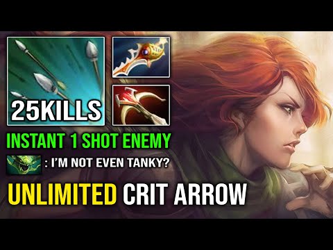 UNLIMITED CRIT ARROW Instant 1 Shot Enemy with Insane Physical DPS Windranger Dota 2