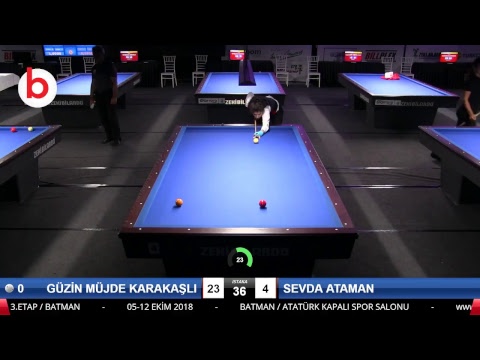 GÜZİN MÜJDE KARAKAŞLI & SEVDA ATAMAN Bilardo Maçı - 2018 KADINLAR 3.ETAP-2.TUR