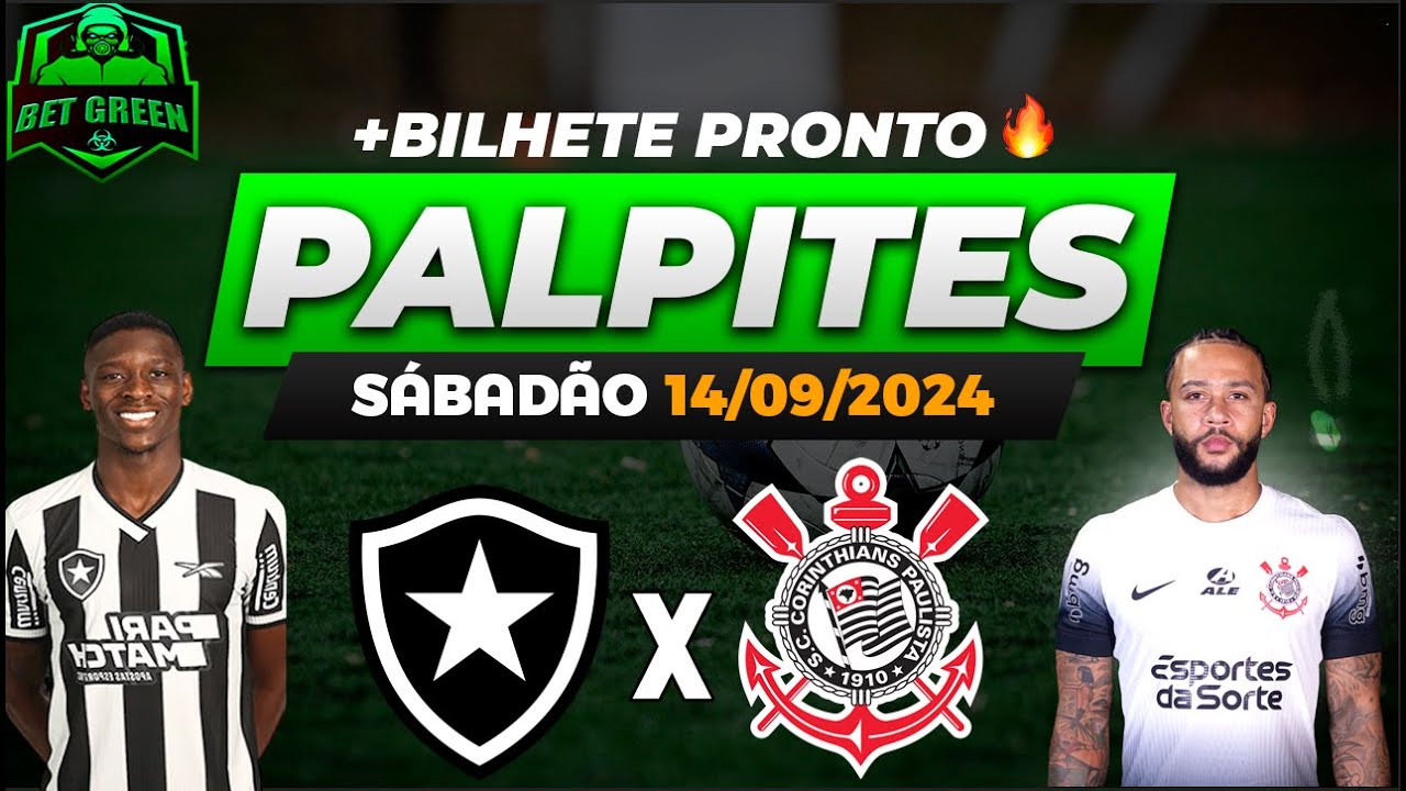 PALPITES DE FUTEBOL PARA HOJE 14 09 2024 (SÁBADO) + BILHETE PRONTO | BET GREEN 🍀