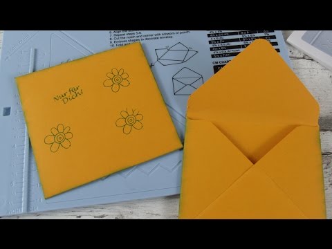 Umschlag für Mini-Karte mit Mini-Falzbrett efco selbermachen [Tutorial in deutsch]