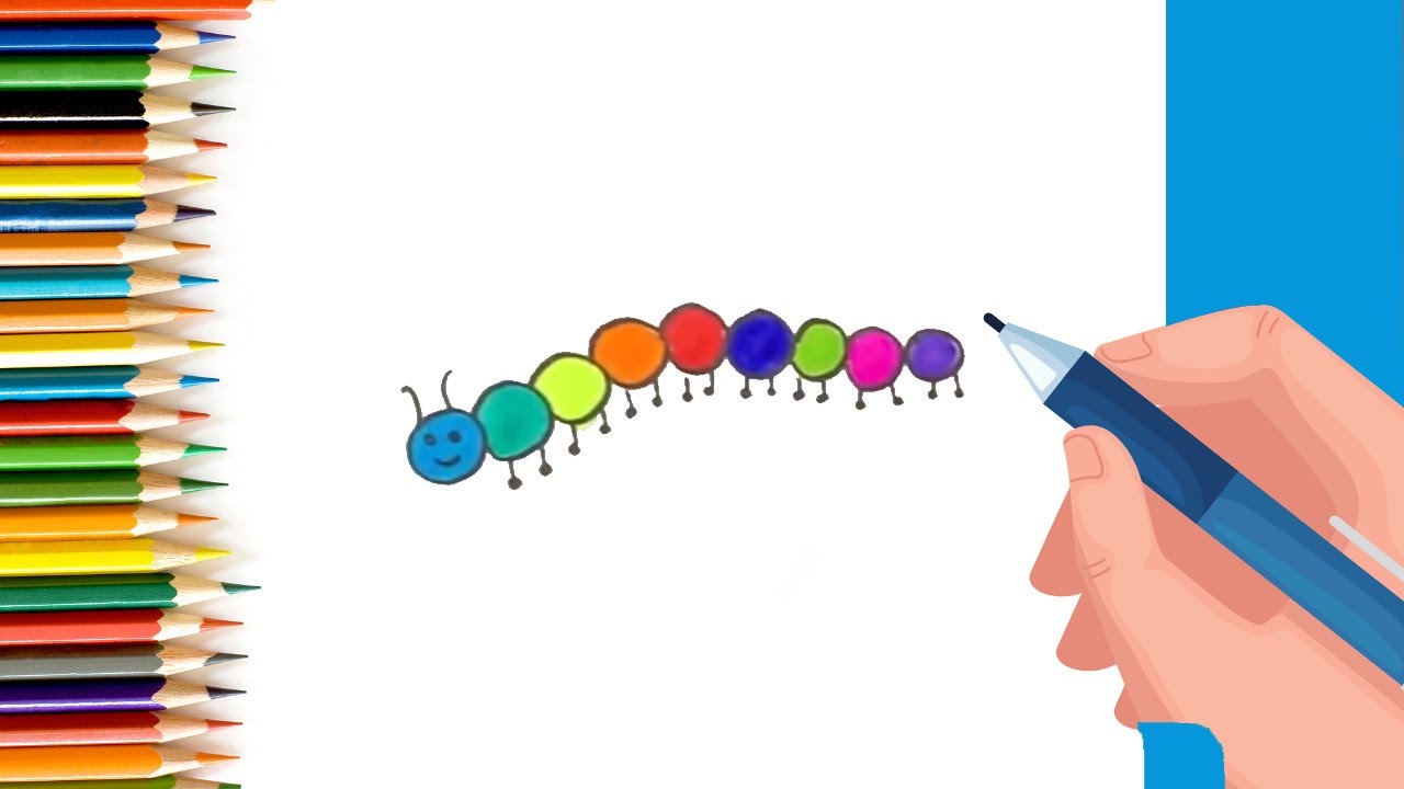 How To Draw Caterpillar #shorts Easy step by step drawing of Caterpillar