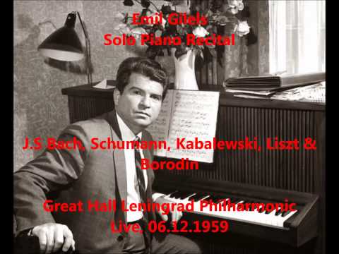 Emil Gilels: Solo Piano Recital - Live, 06.12.1959 (HD 1080p - Audio video)