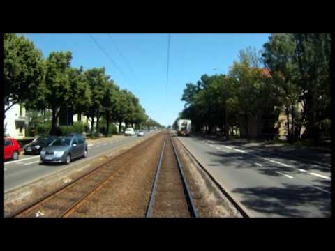 Führerstandmitfahrt Linie 2 in Halle, cab ride in halle