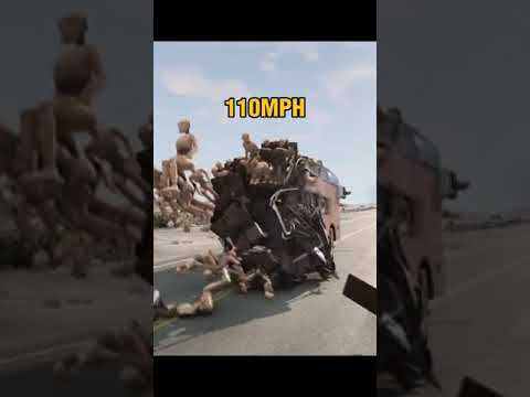 Bus crashes at different speeds