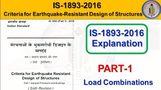 IS-1893-2016 | Criteria for Earthquake Resistant Design of Structures | seismic design code | Part-1