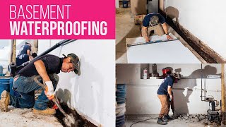 Watch video: Basement Waterproofing System Installed In Asbury Park, NJ