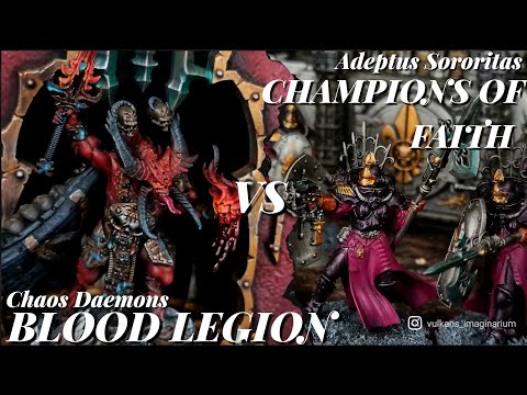 *NEW DETACHMENTS* Adeptus Sororitas Vs Khorne Chaos Daemons. Warhammer 40k battle report.