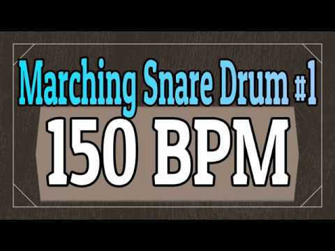 150 BPM - Marching Snare Drum Rock #1 - 4/4 Drum Track - Metronome - Drum Beat