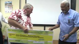 Fijian Prime Minister received Cheques donation from Fiji Hotel & Tourism Association.