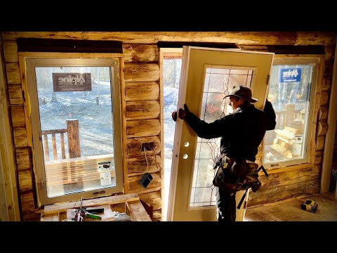 Building Our Alaska Log Home - Exterior Doors Install // Fireplace Hearth // Archways