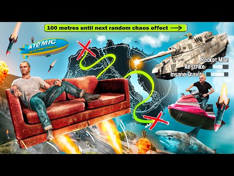 Every 100 Metres Causes Random CHAOS Effect! Can I Cross GTA 5? #3