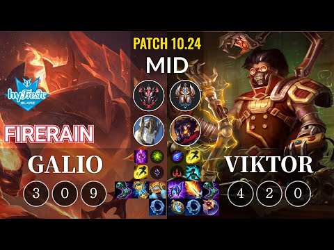 hyF FireRain Galio vs Viktor Mid - KR Patch 10.24