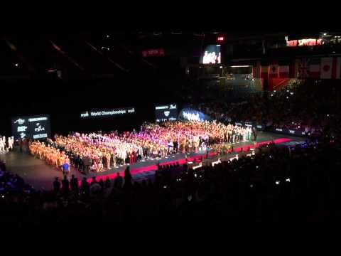 Pride of Cincinnati coming into arena for retreat