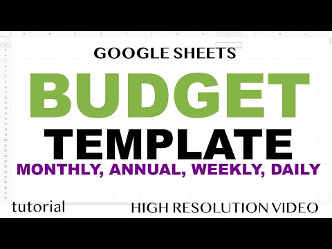Budget Template Google Sheets Tutorial