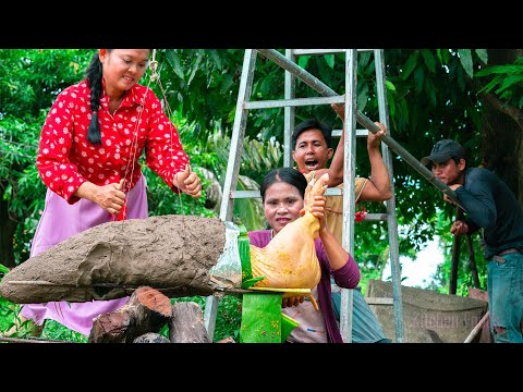 BEGGAR’S WHOE PIG RECIPE - Roasted Pig in Mud - Cooking Food in Village & Donation Video