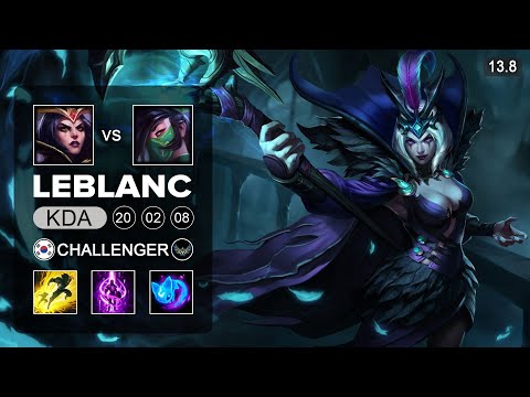 LeBlanc vs Akali Mid - KR Challenger - Patch 13.8 Season 13