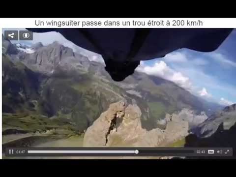 Best wingsuit passes through a narrow hole to 200 km h