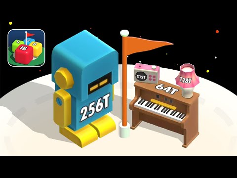 2048 Merge Blocks 3D Part 6 - Unlock 64T Piano, 128T Lamp, 256T Robot & 512T Radio