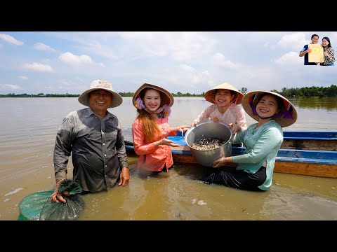 Anh Kua Cam Tien TV cooks rustic fish & fern dishes in flood season 🍲