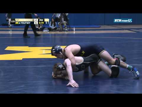 Purdue Boilermakers vs. Michigan Wolverines Wrestling: 125 Pounds - Schroeder vs. Youtsey