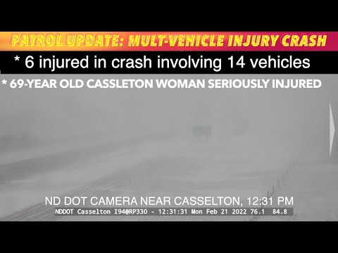PATROL UPDATE: Multi-Vehicle Injury Crash West Of Fargo