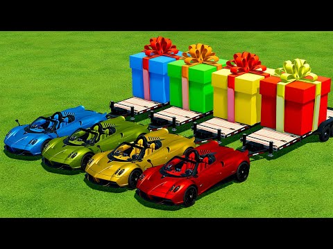 TRANSPORT GIANT CHRISTMAS GIFTS WITH PAGANI CARS - Farming Simulator 22