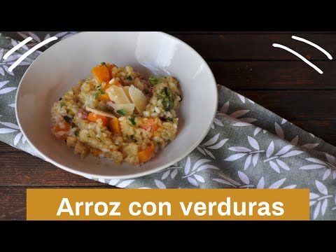 Arroz con verduras y bacon