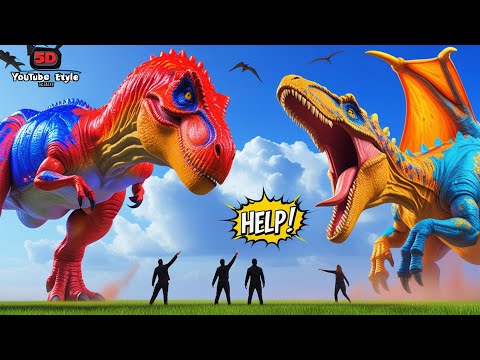 T-REX 1993 vs ALL CARNIVORES DINOSAURS BATTLE IN UNITED KINGDOM - Jurassic World Evolution 2